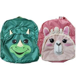 Dino and Llama Backpack Bundle 2 Pack Preschool Ready